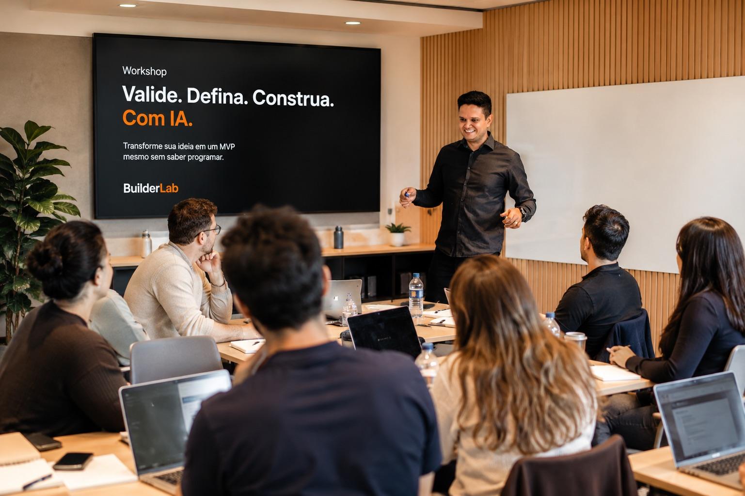 Mentor conduzindo o Workshop BuilderLab